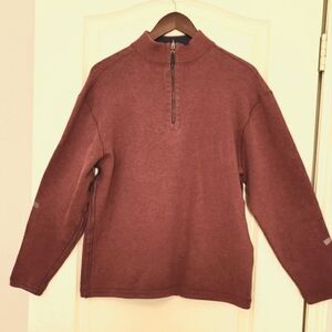 Age of Wisdom Reversible Cotton Sweater - Mock turtle neck - Maroon/Blue